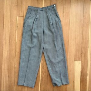 Vintage 80s black white knit plaid pants M